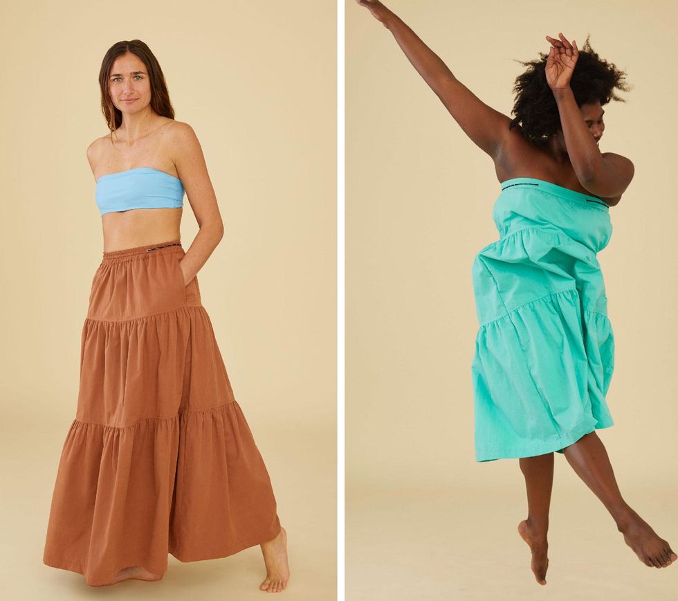 HERE&NOW Blooming Beauty Tiered Maxi Pure Cotton Skirt