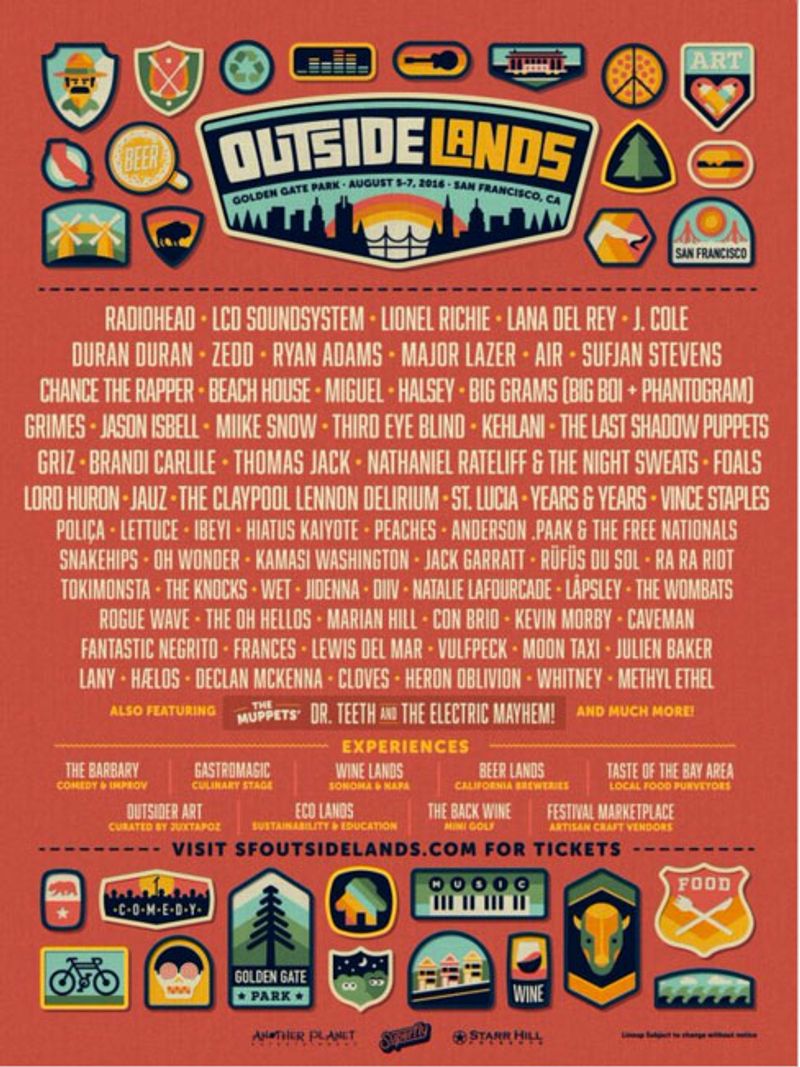 The Outside Lands 2016 Lineup Is Here! - 7x7 Bay Area